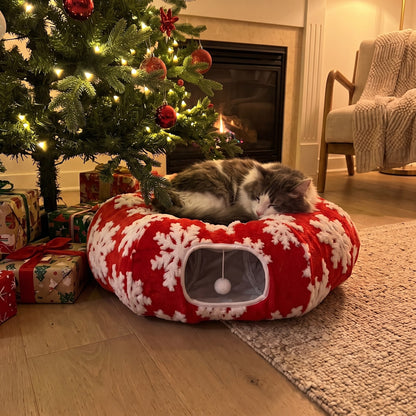 Snuggle Spruce 2-1 Cat Tunnel + Bed